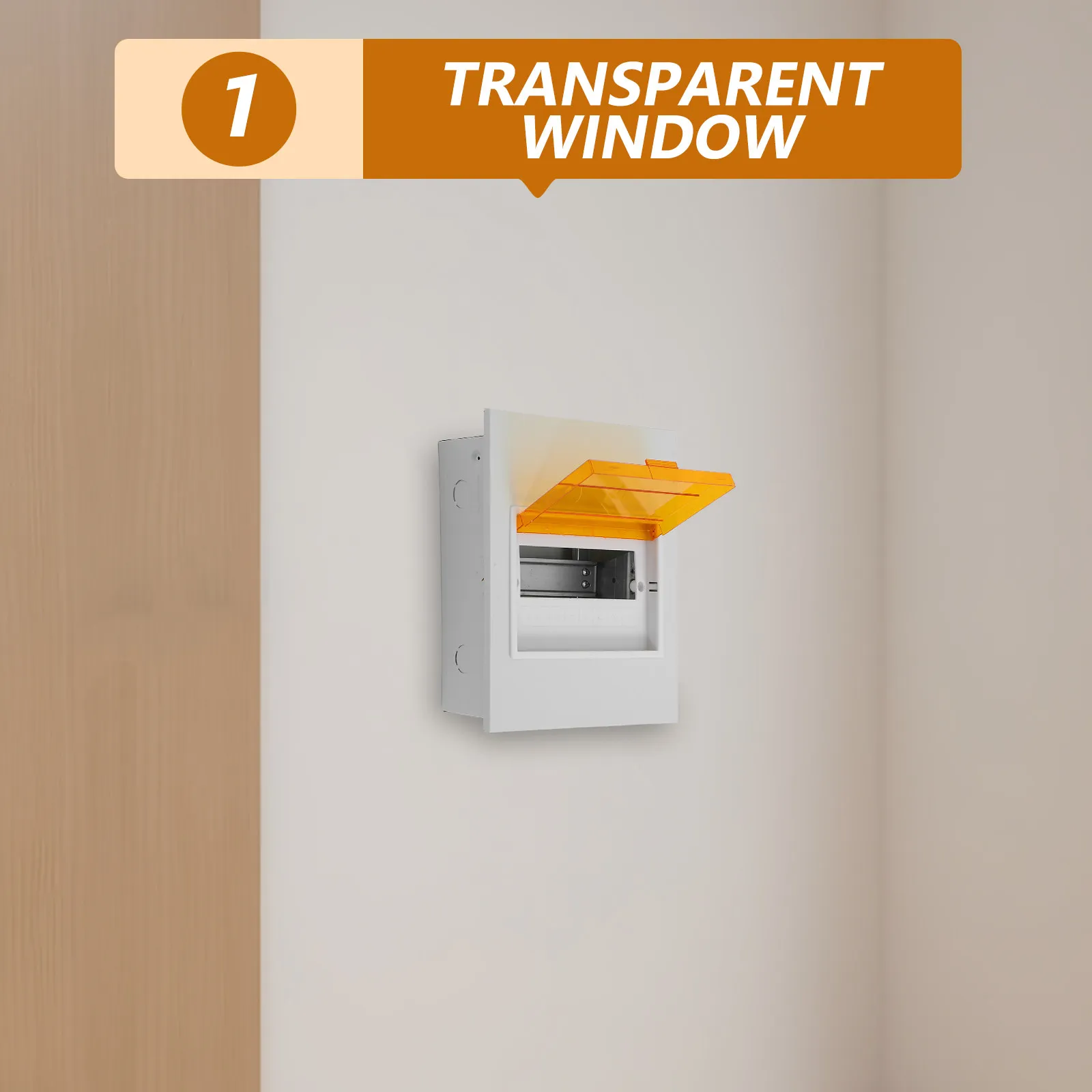 8-Way Electrical Distribution Indoor Circuit Breaker Enclosure Transparent Window Durable Iron Base Power Management Case - view 5