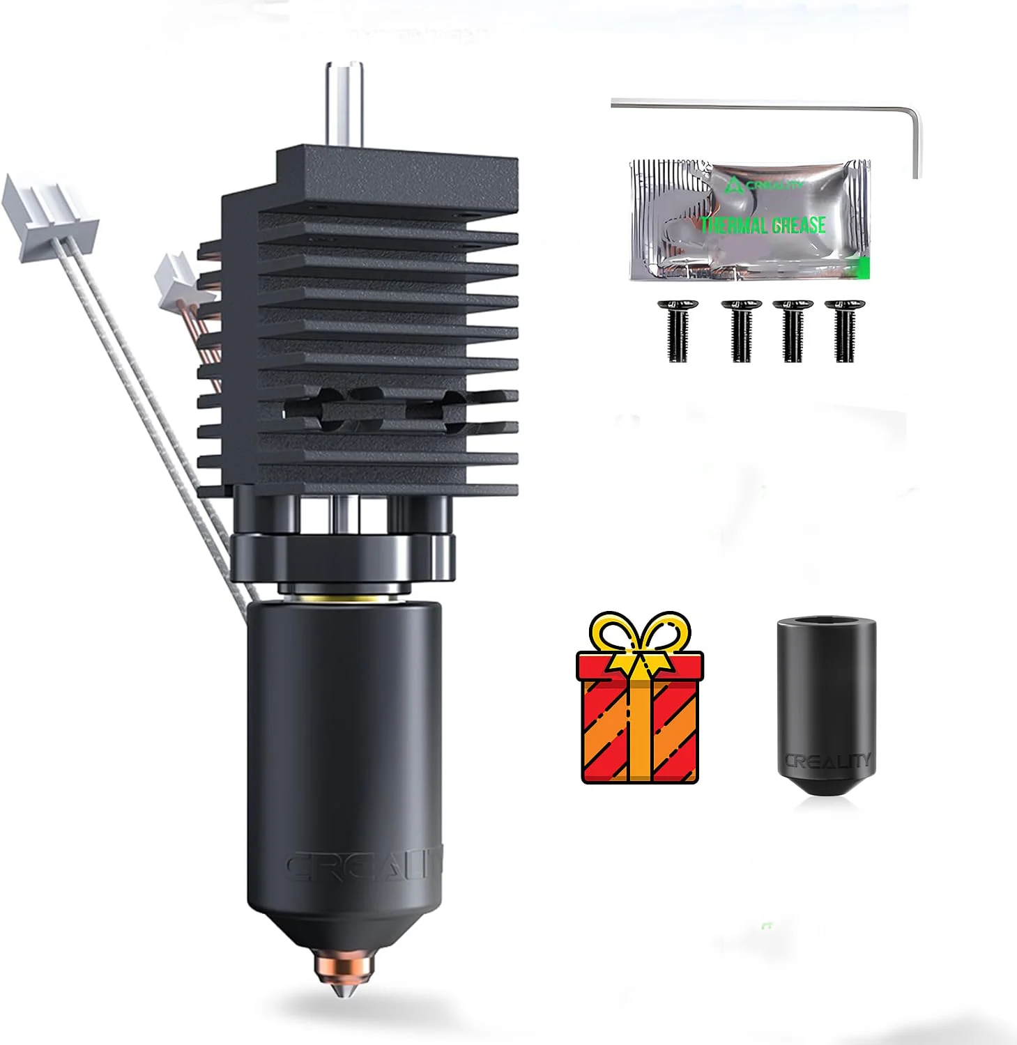 Creality Offizielles K2 Plus Hotend-Zubehörset – Keramik-Heizblock, Einhorn-Schnellwechseldüse, Ganzmetall-integrierte Konstruktion