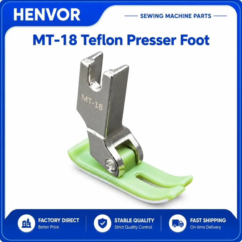 HENVOR MT-18 Teflon Presser Foot Sole Plate for Computerized Flat Sewing Machine Leather Sewing Accessories