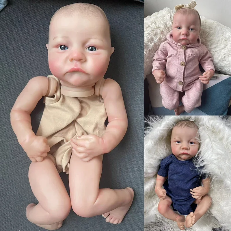 19inch Levi Awake Already Painted Reborn Doll Parts Lifelike Baby 3D Painting with Visible Veins  Cloth Body Included