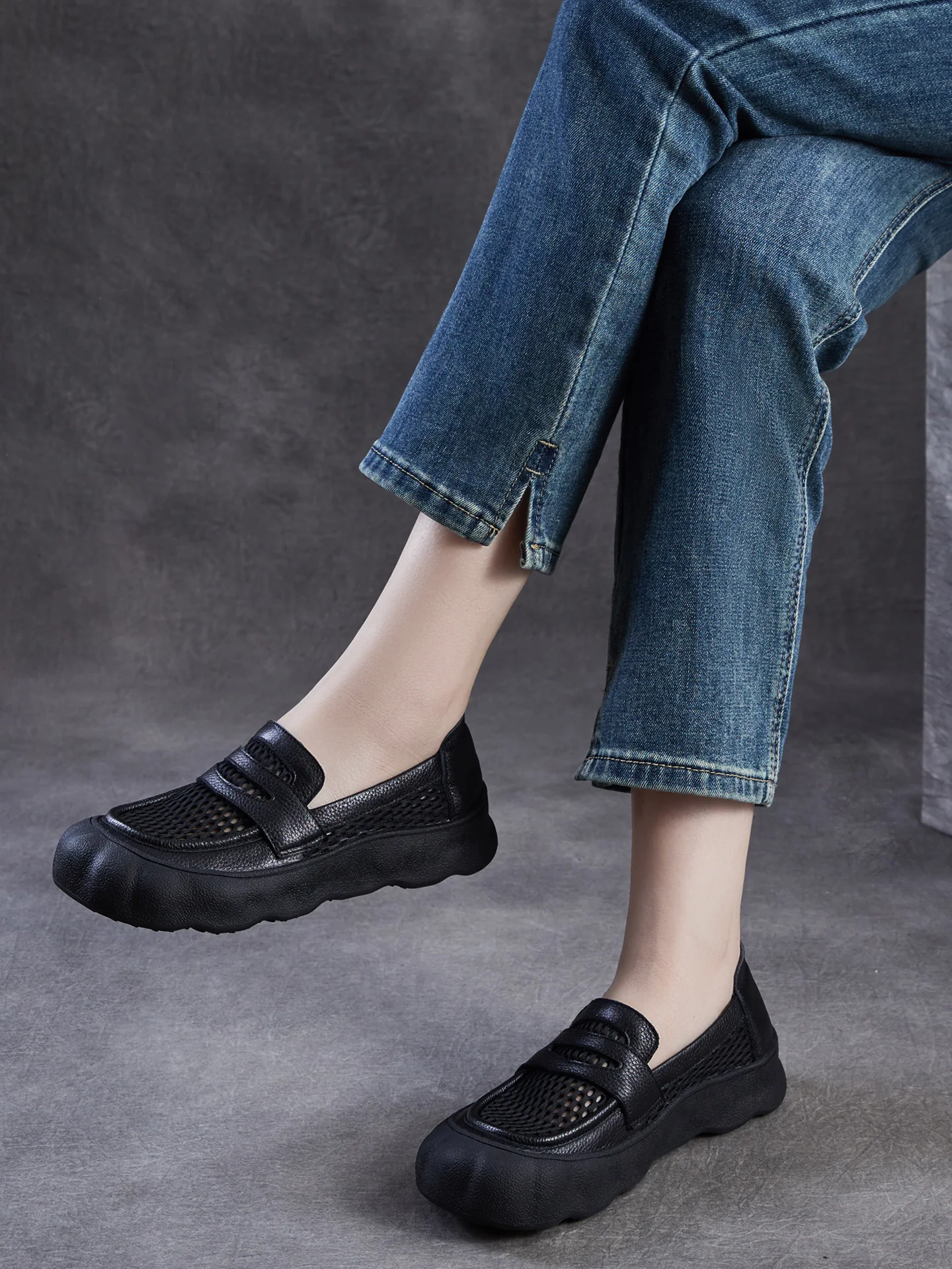 sandales-d'ete-pour-femmes-en-cuir-et-maille-a-enfiler-antiderapantes-a-semelle-souple-ajourees-plates-decontractees-confortables-a-talon-epais