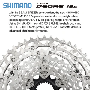 Shimano-Ideore Mountain Bike Ratchet, M6100, 51T MTB, Cassette 12 S Micro Spline, 12V, K7 bike, 12-speed sprocket 10 Main Sales Cassette 12V Microspline - №5