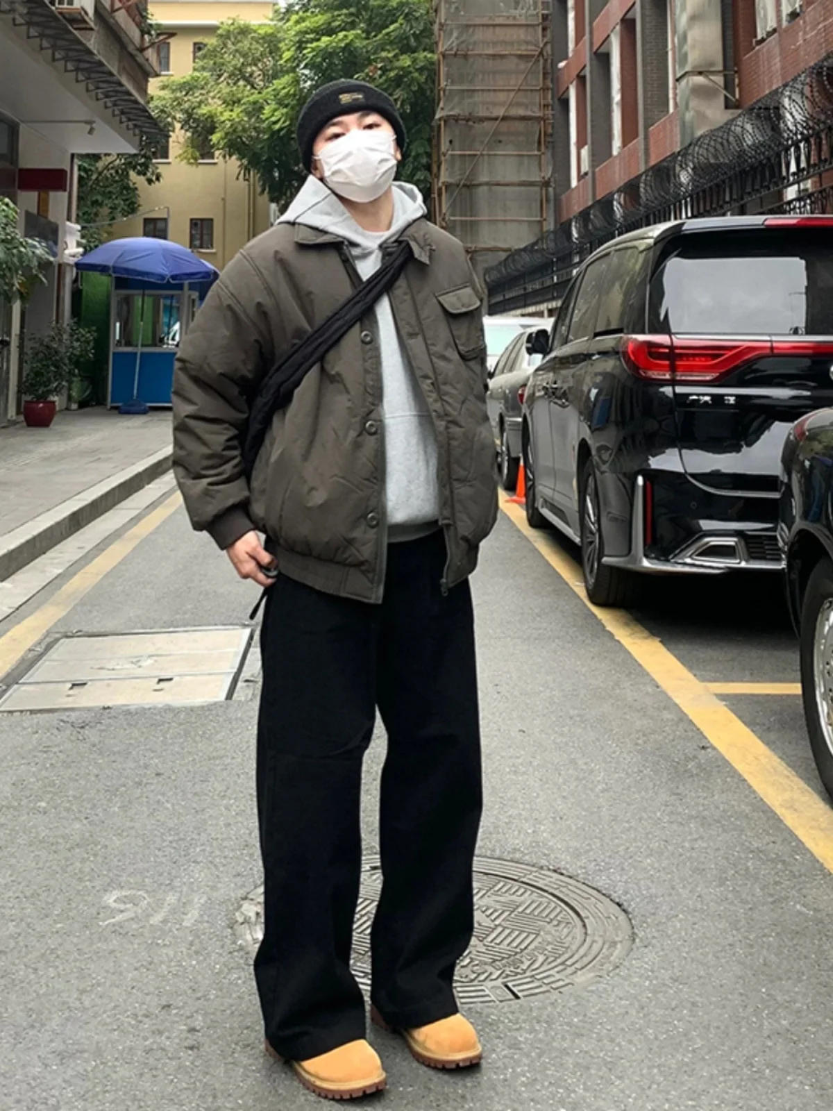 

Bla Straight Leg Jeans Men's Spring Autumn Sle Hard Wind Large Yellow Boot Match Pants American Drape Wide Leg Pants