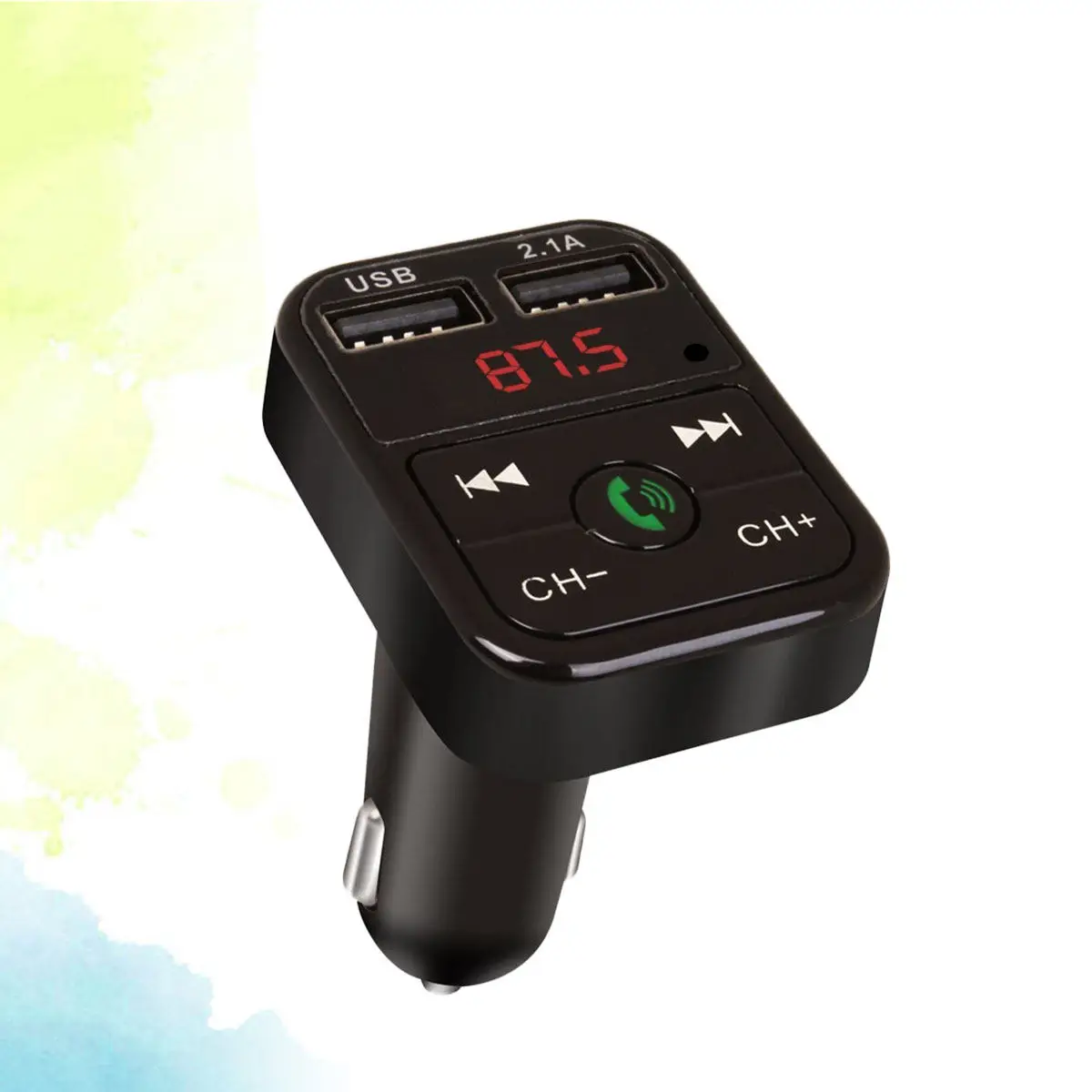 

Автомобильное зарядное устройство с двумя USB-портами, FM-трансмиттер, MP3-плеер, дисплей напряжения в авто, функция ответа/отклонения звонков