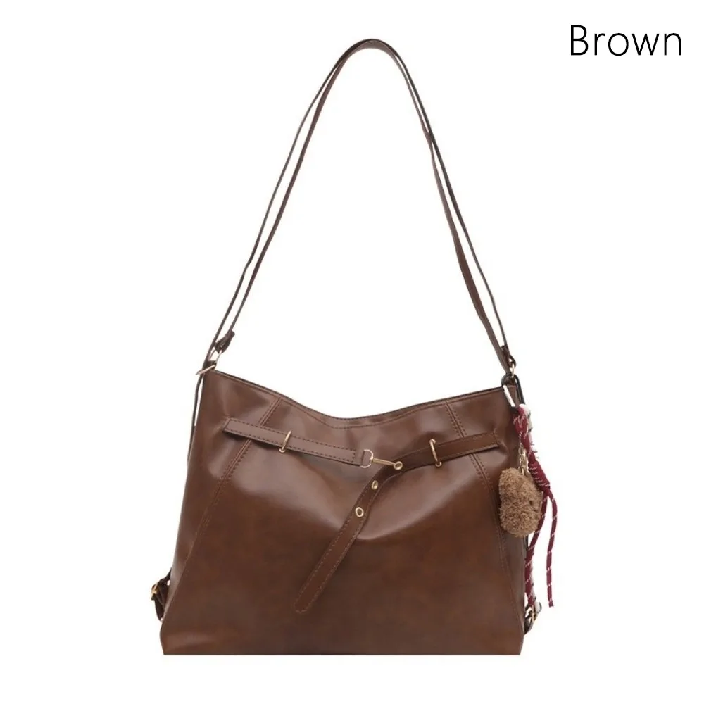 

​ ​ Модный аксессуар ​ ​ Сумка на плечо в стиле ретро, большая вместительная сумка из искусственной кожи для подмышек с подвеской, повседневная дорожная сумка для ежедневных поездок на работу ​ ​