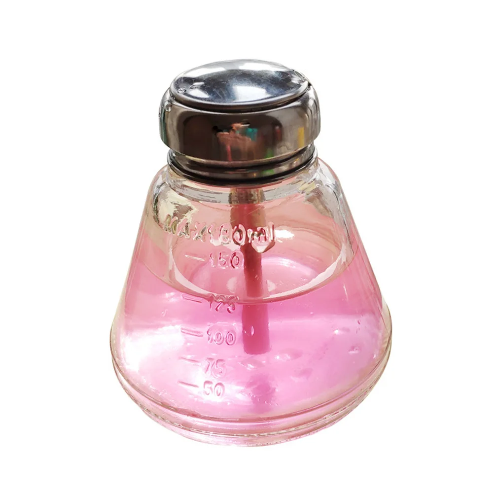

1Pcs Nail Polish Remover Bottle 180ml Lockable Drop Shape Dispenser Pump Portable Liquid Storage Bottle for Nail Use