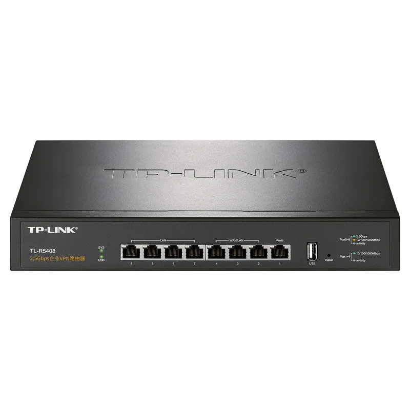 Tp-link 2.5Gbps Enterprise VPN Router TL-R5408 Dual Core 512MB 1WAN+3WAN/LAN+4LAN(2.5G) Built-in AC Load Balancing ARP RJ45