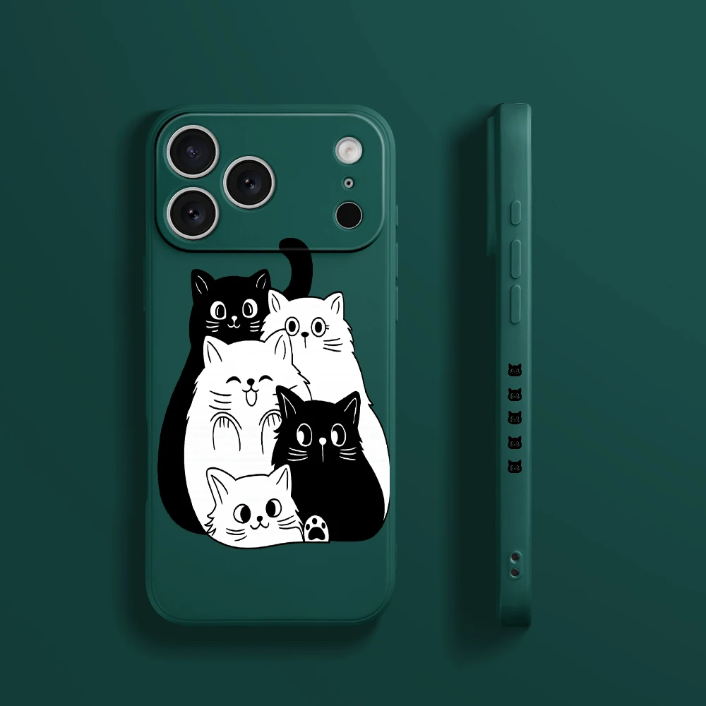 لطيف القط نمط غطاء من البولي يوريثان كوكه آيفون 17 ProMax 17 الهواء 16 15 14 13 12 11 برو ماكس XS Max7 8 Plus 16e 16 Plus