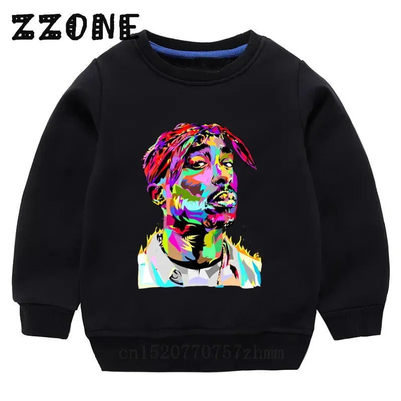 Kids Tupac 2pac Hip Hop Swag Sweatshirts Baby Cotton Pullover Tops Children\'s Hoodies Girls Boys Autumn Clothes,KYT287