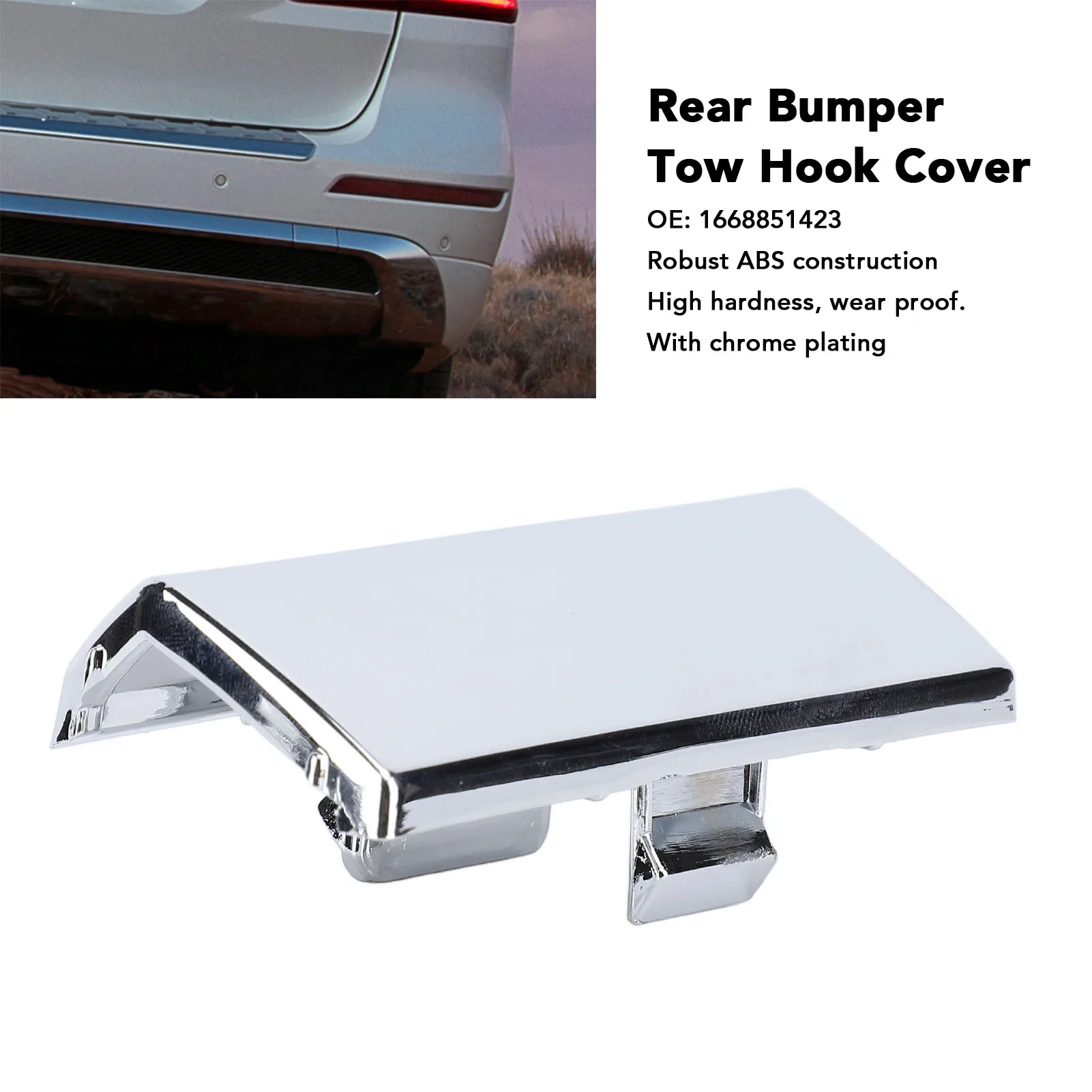 المصد الخلفي سحب هوك غطاء عالية القوة ABS سحب هوك غطاء 1668851423   لـ ML-Class W166 -Line 2011-2015 مع ملحق