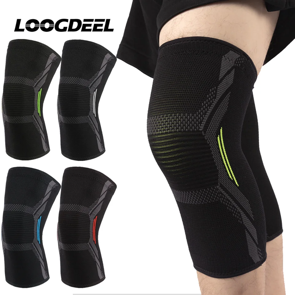 1Pcs Knitted Nylon Sports Knee Pad Cycling Protective Gear Running Basketball Skipping Rope Warm Kneepad Foot Cold-Proof Sleeve