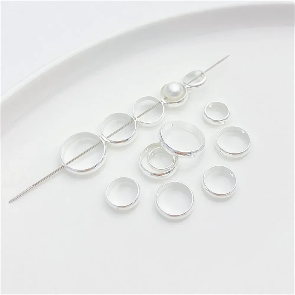 Borsa 14K Oro intarsiato Zirconio Doppia fila Vita piccola Perline Perline Distanziatore Fatto a mano Fai da te Bracciale di perle Collana Accessori di gioielli