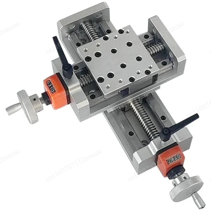 XY Axis Cross Linear Guide Screw Module with Handwheel & Displacement Sensor Machine Tool Digital Display Guide Rail Slide