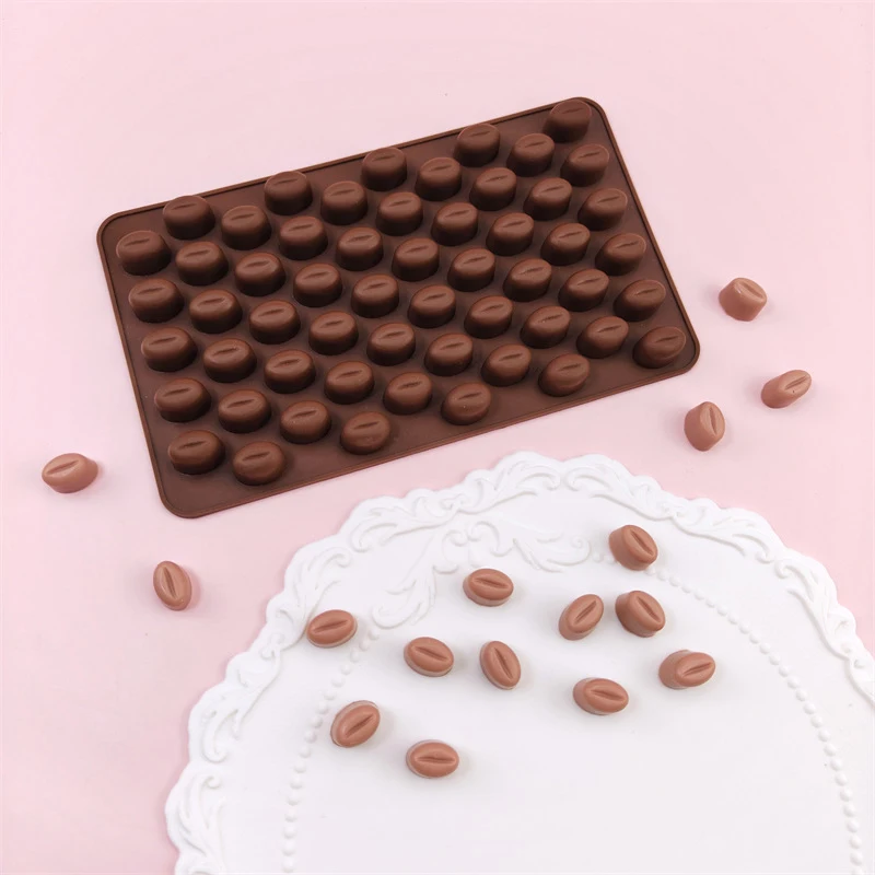 7/55 Cavity Mini Coffee Beans Chocolate Sugarcraft Candy Silicone Mold Mould Fondant Cake Decorating Baking Pastry Tools