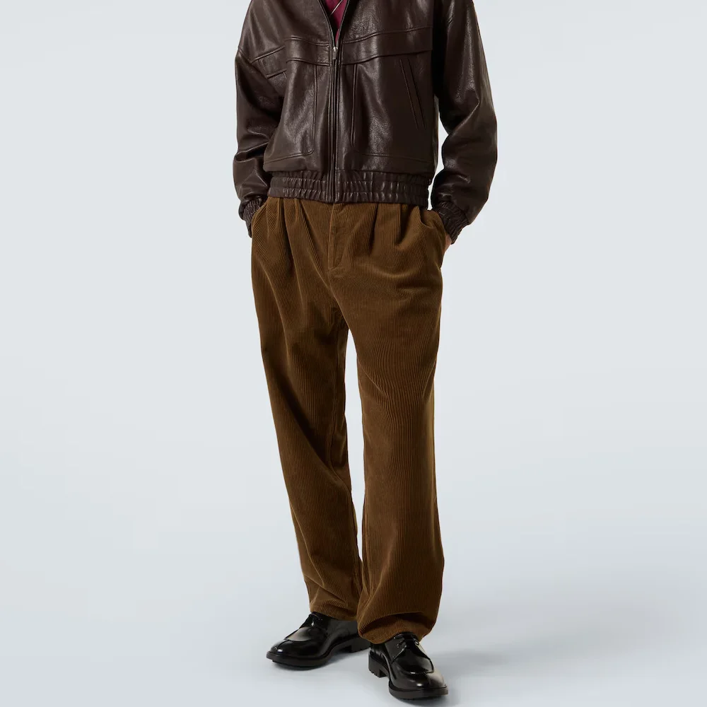 

Стильные повседневные брюки для мужчин: классические прямые брюки из вельвета с плиссировкой, деловые брюки для мужчин, классические рабочие брюки.