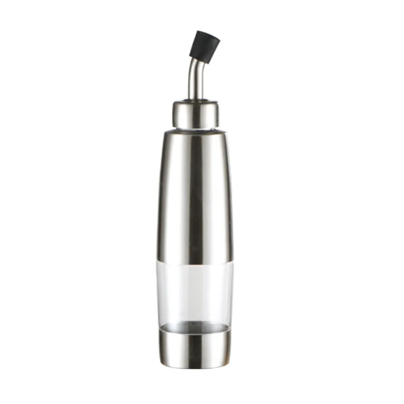 

304Stainless Steel Convex Oil Bottle Vinegar Bottle TranslucentPCFood Grade Oiler Restaurant Kitchen Western Restaurant 150ml