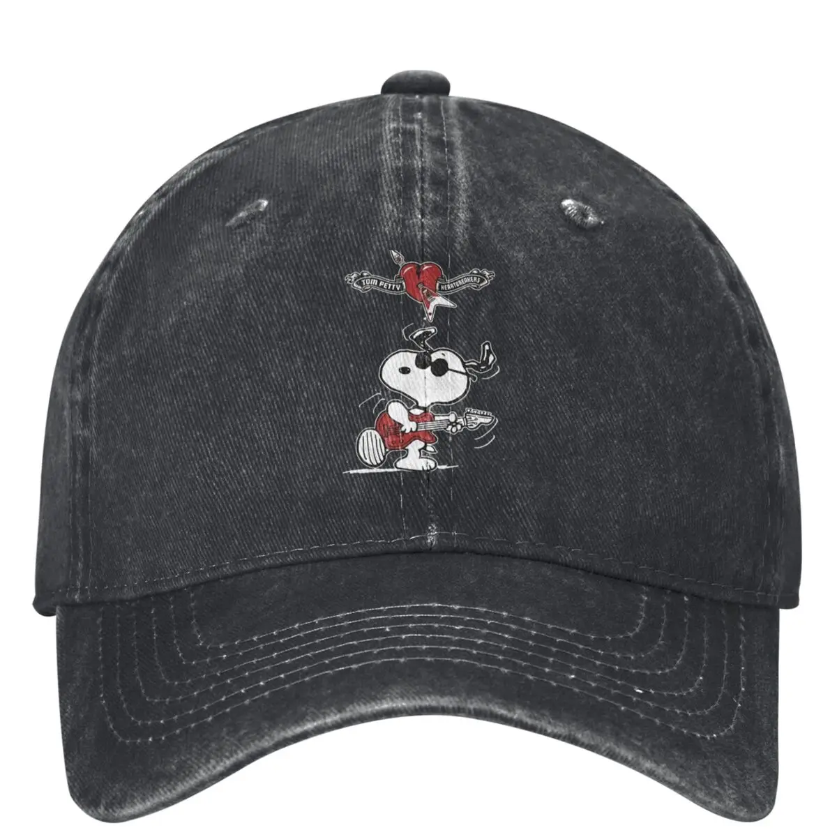 Peanuts Snoopy Guitar Baseball Cap Cartoon Dog Fitted Retro Couple Women Hip Hop Dad Hats Sunscreen Outdoor Sport Snapback Cap