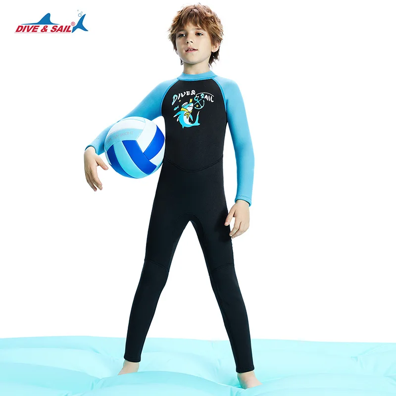 

Kids Wetsuit 2.5mm Neoprene Thermal Swimsuit for Boy Girl Youth Children Wet Suit for Cold Water Long Sleeve Diving Surfing Suit
