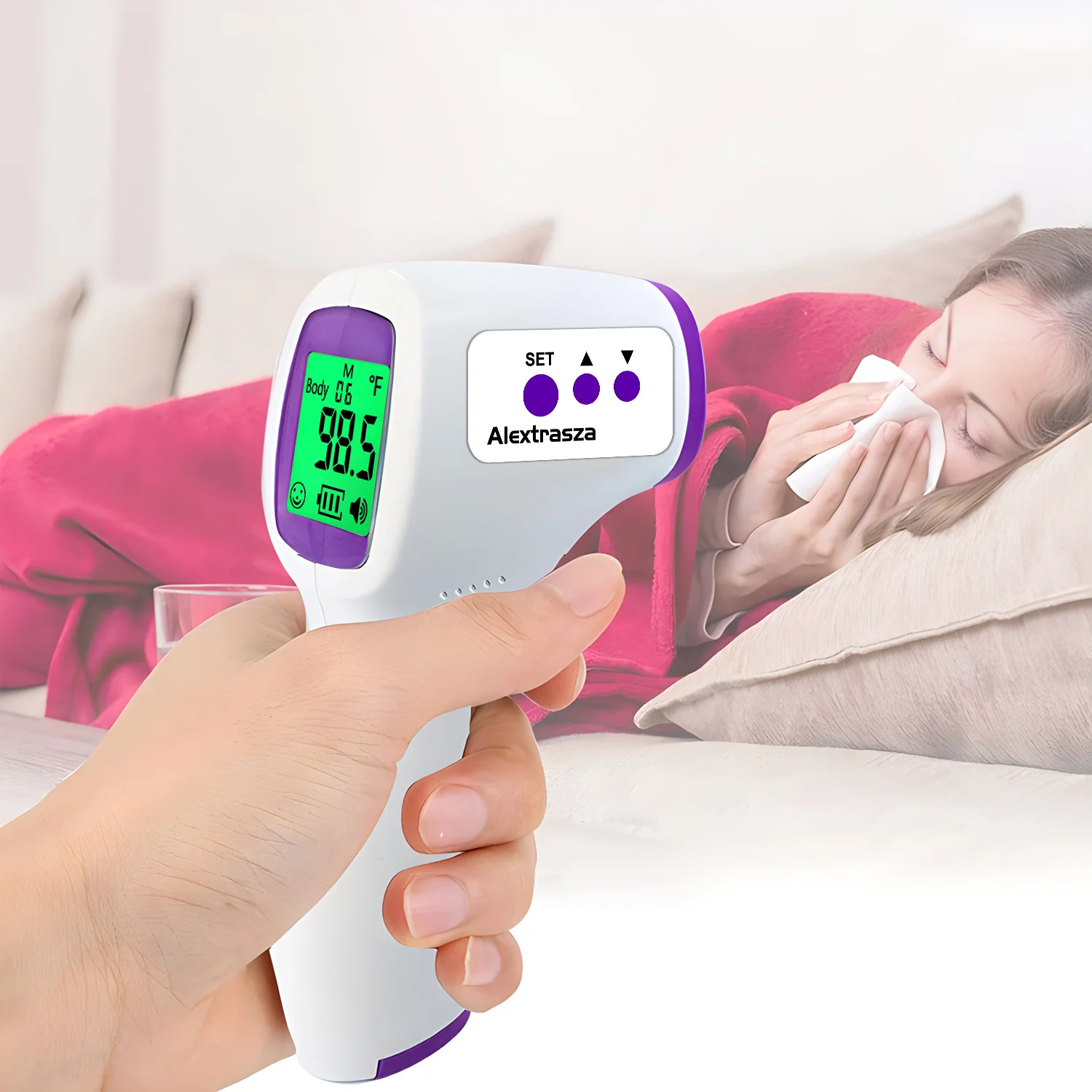 Household Digital Infrared Thermometer Measure Fever Medical Non-Contact Forehead Thermometer Body Temperature oximeter