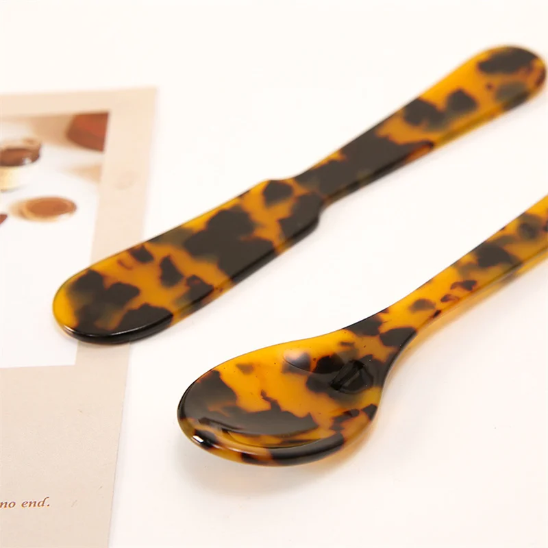 11CM Colorful Acrylic Ice Cream Spoon Coffee Caviar Spoon Stirring Spoons Dessert Spoon Teaspoon Crafts Kitchen Tool Tableware