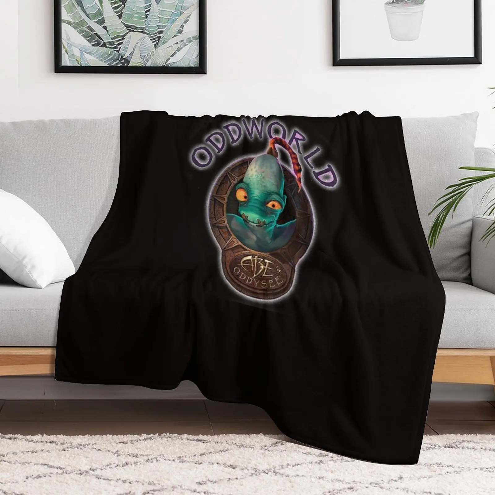 Abe's Oddworld Throw Blanket Sofa Throw Plaid Fashion Sofas Blankets