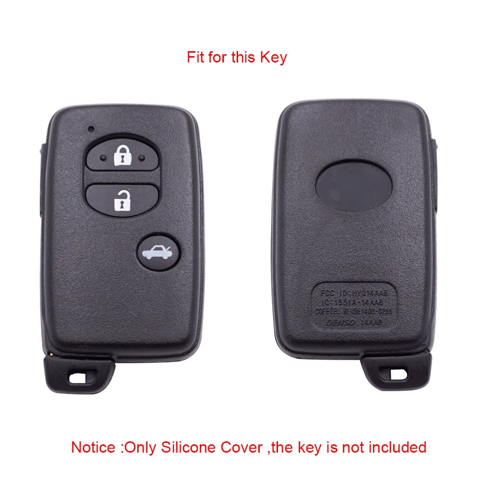 Xinyuexin Silicone Smart Key Cover Case for Toyota Aqua RAV4 Land Cruiser Camry Prado Corolla Prius 3 Button Holder 2 Pcs/lot