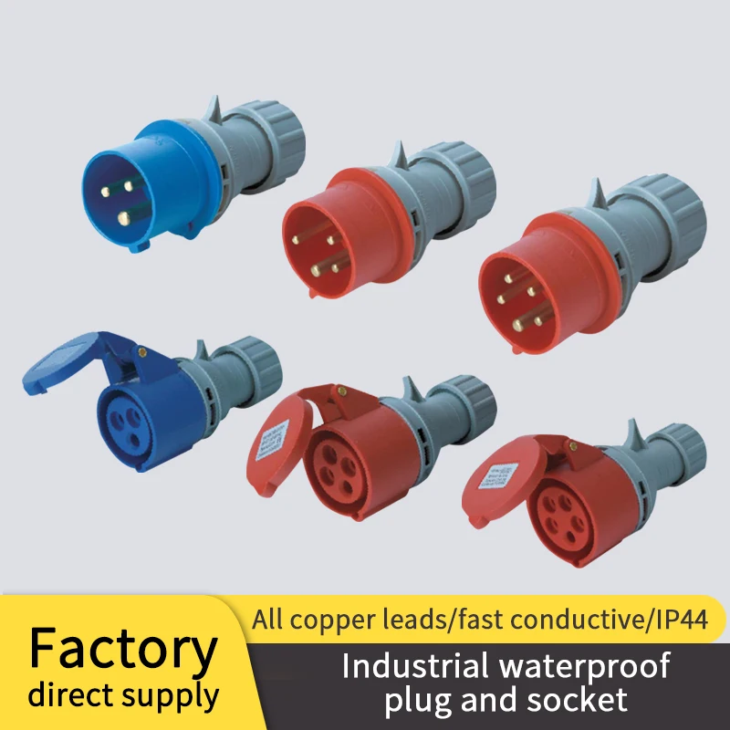 

New second generation Industrial Plug Connector IP44 3-core 4-core 5-core 16A/32A Aviation Socket Waterproof dustproof