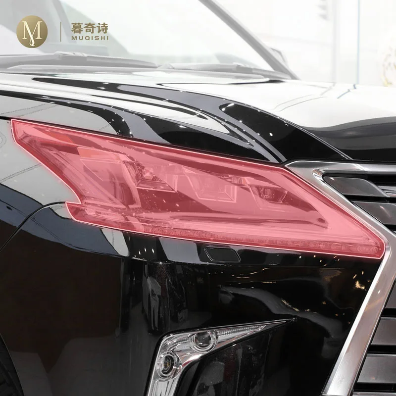 MUQSHI pre cut car exterior headlight scratch resistant TPU protective film transparent/smoked black For Lexus LX570 2016-2021