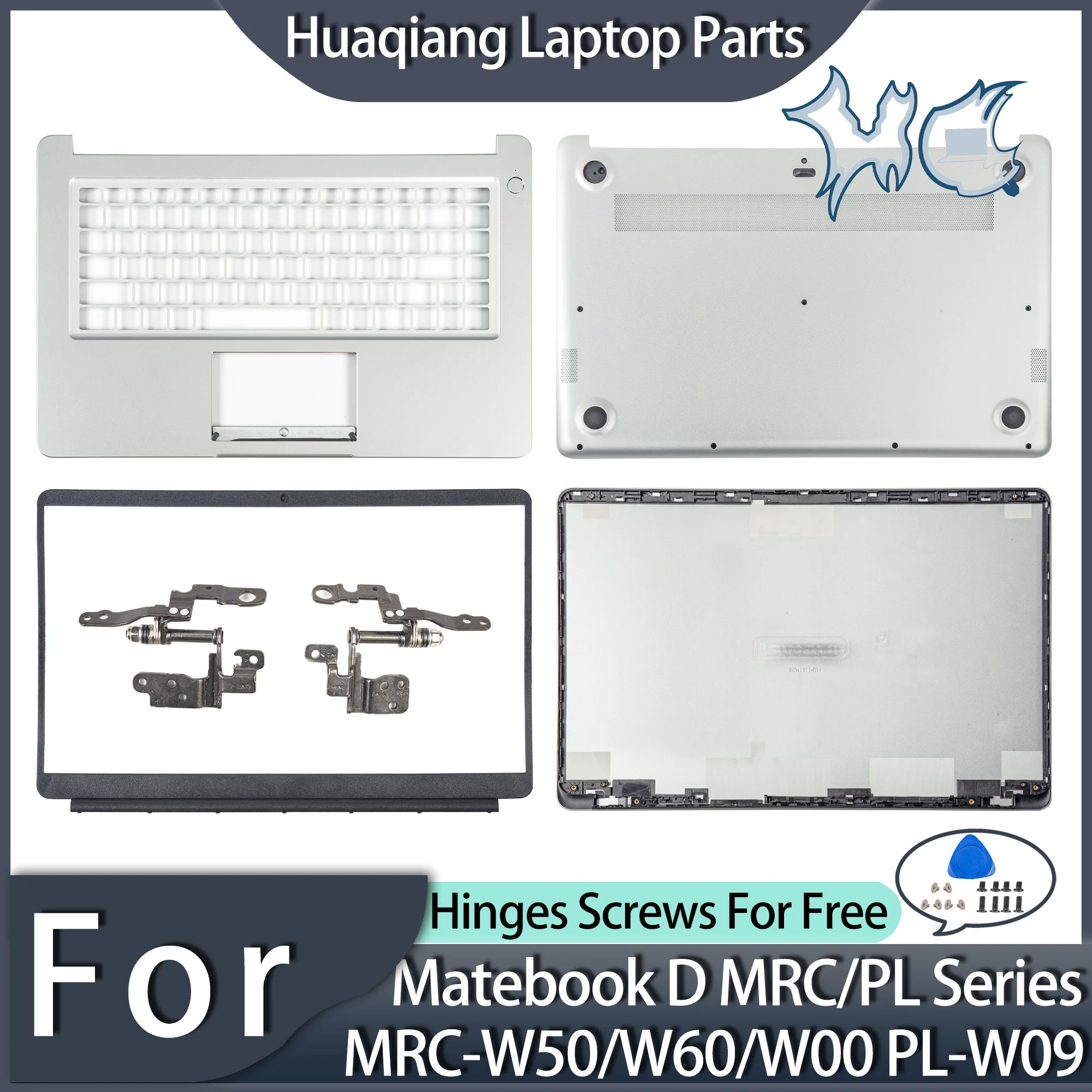 Imagem -01 - Novas Capas para Laptop para Huawei Matebook d Mrc pl Série Mrc-w50 W60 W00 Pl-w09 Lcd Capa Traseira Moldura Frontal Dobradiças Substituição Superior novas capas para laptop para huawei matebook d mrc pl serie mrc w50 w60 w00 pl w09 lcd capa traseira moldura frontal dobradicas substituicao superior 01