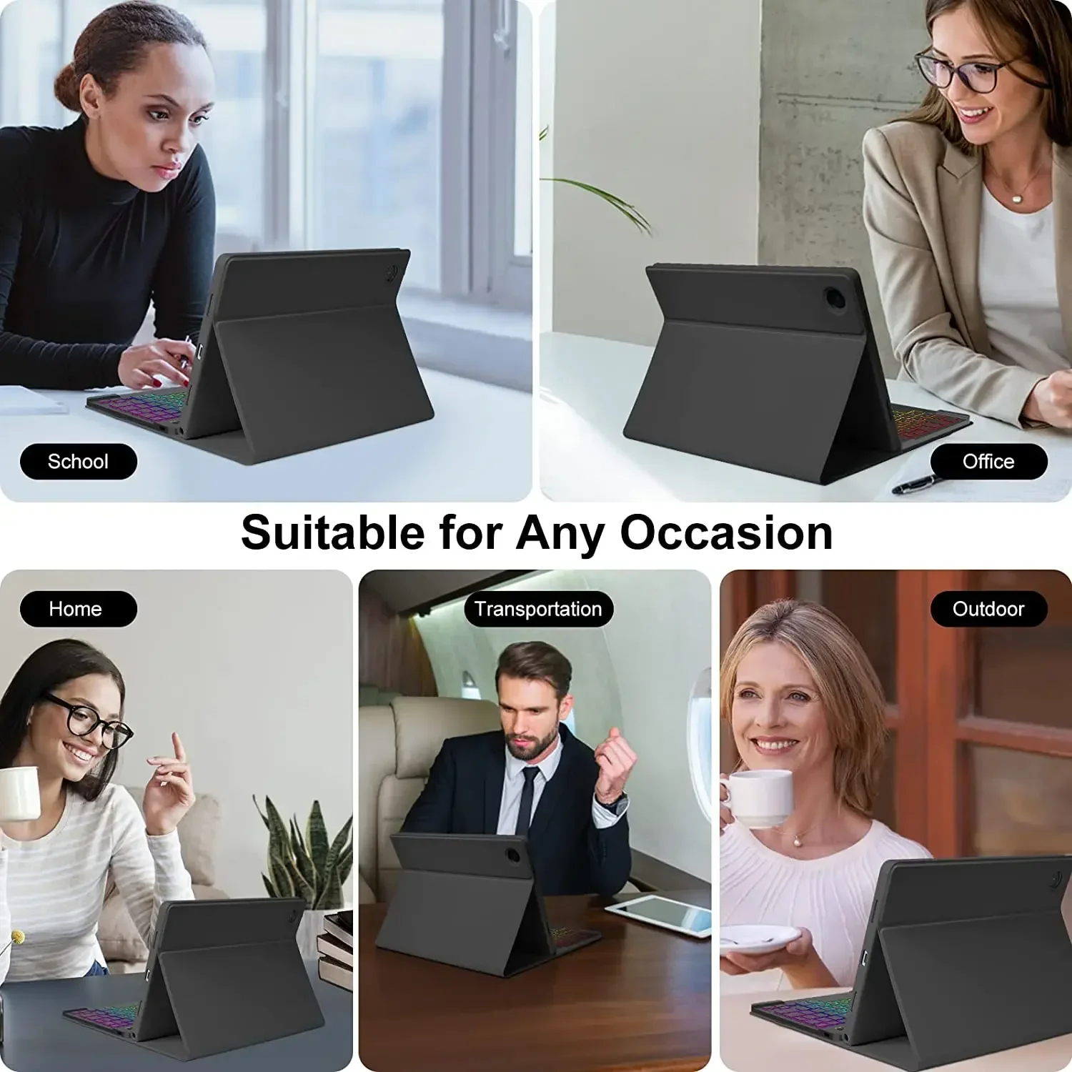 Imagem -04 - Teclado Retroiluminado Tablet Case para Samsung Galaxy Tab s9 fe s7 s8 s9 a9 Plus 11 Polegada s6 Lite 10.4 s9 11 a8 Teclado Capa Funda