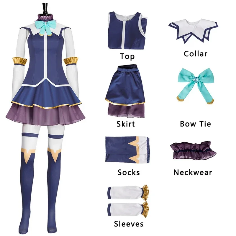 أزياء أكوا التأثيرية أنيمي كونوسوبا: انفجار على هذا العالم الرائع! لعب الأدوار في كرنفال الهالوين للنساء mb.3