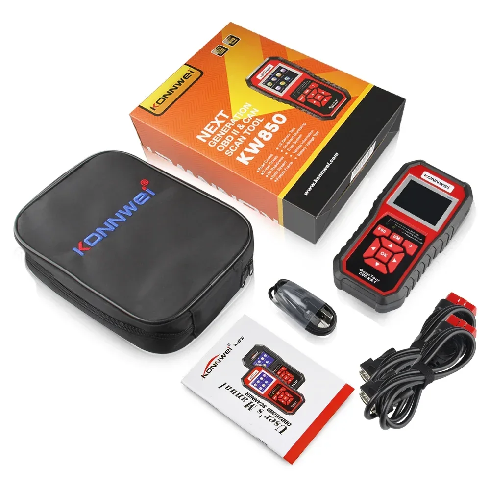 Диагностический сканер KONNWEI KW850 OBD2/ODB2, полнофункциональный автомобильный сканер, универсальный считыватель кодов двигателя OBD.