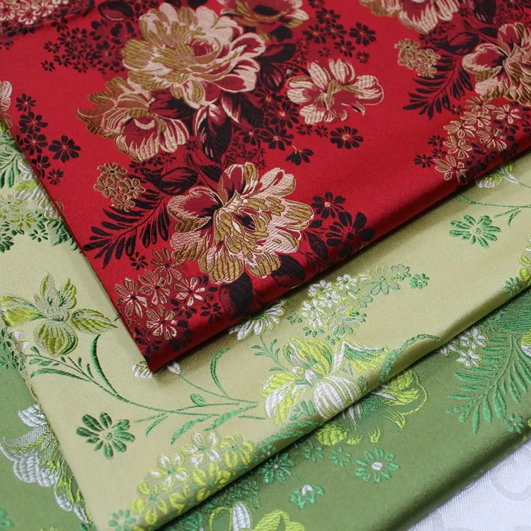 Cheongsam Cotton-Padded Jacket Clothes Cloth Hand Decoration Handmade Cushions Pillow Table Runner Brocade Peony Fabric