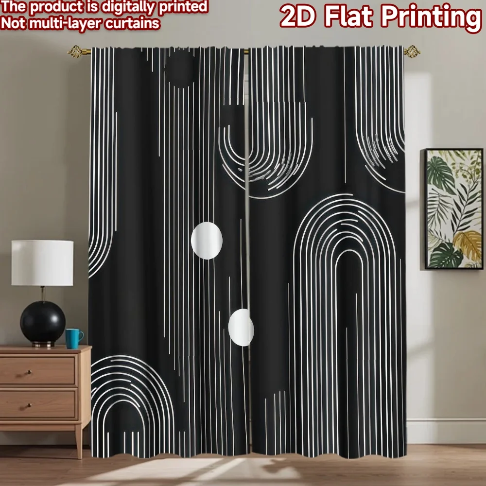 

1pc 2D flat Photography Backdrop Popular Background Banner Black and White Lines (2) 100% Polyester Family Party Perfect for