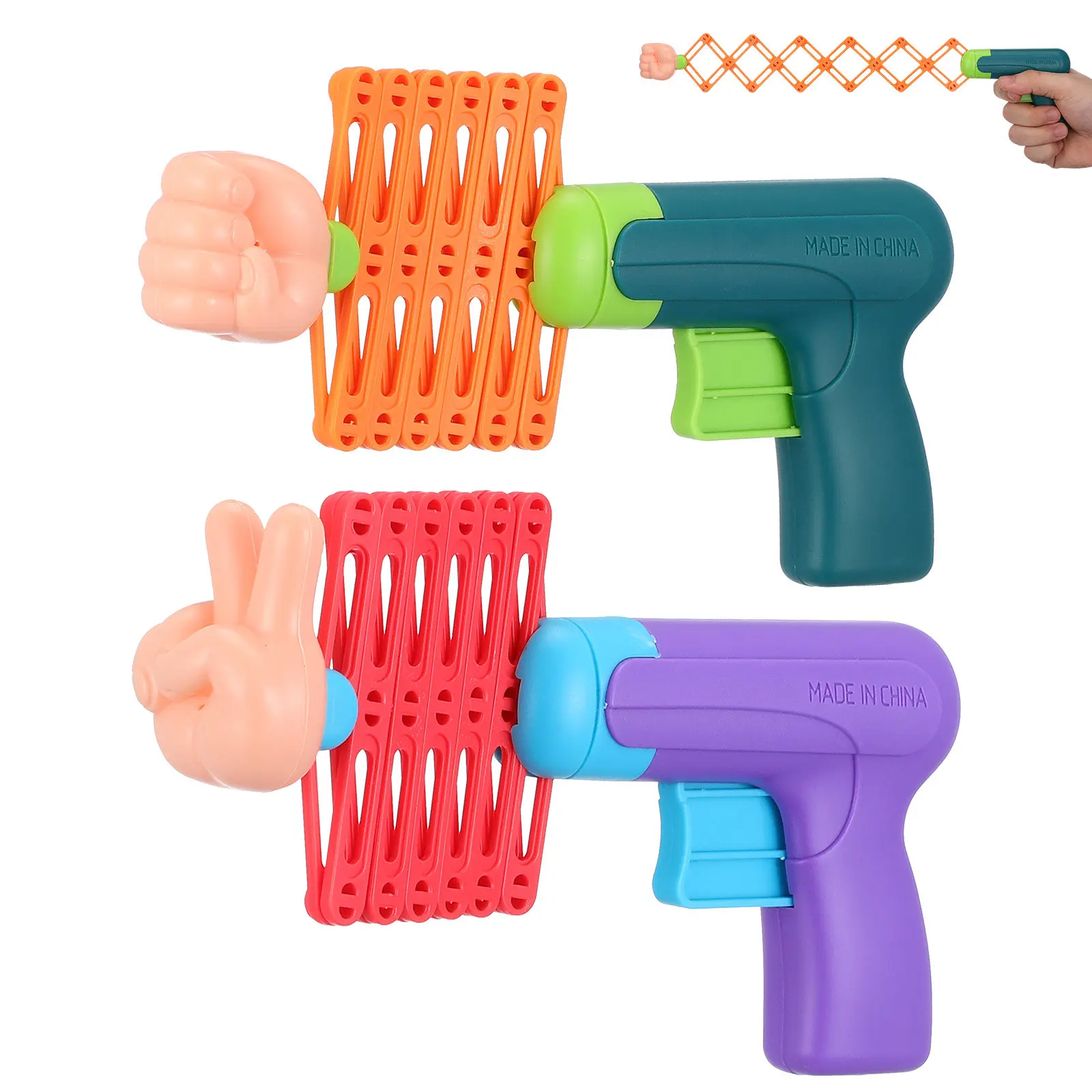 

2Pcs Telescopic Spring Fists Funny Stress Relief Prank Prop for Kids Indoor Outdoor Playing Toys for Kids Telescopic Fists Toy