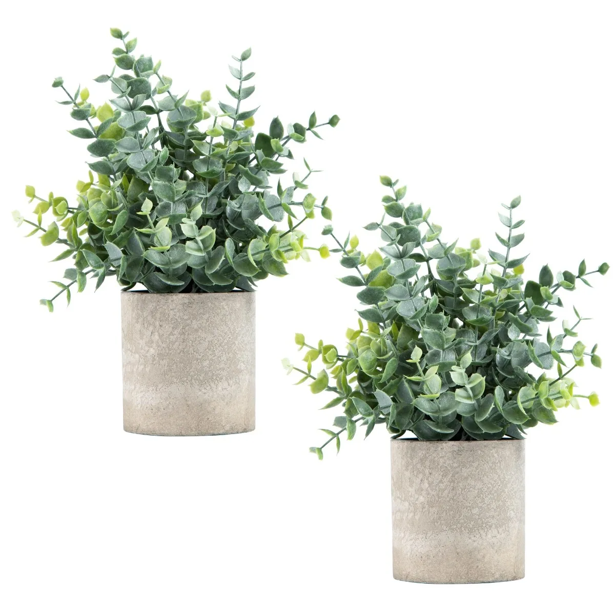 

Potted Plants Artificial Eucalyptus Boxwood Rosemary Faux Herbs Small House Plants Tall for Indoor Tabletop Decor Centerpiece
