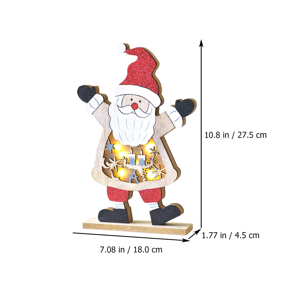 

1pc Wooden Christmas Desktop Decoration Luminous Small Night Light For Bedroom Window Party Xmas Supplies Ornament
