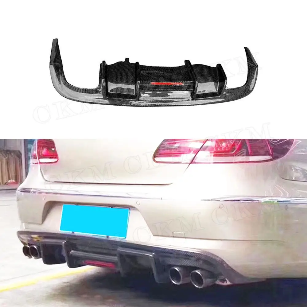 

Carbon Fiber Material Rear Bumper Lip Diffuser With Lamp for Volkswagen VW CC 2013-2017 FRP Prime Protector Car Styling