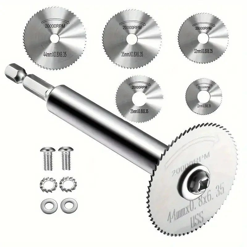 

Cutting Wheel for Drill, Rotary Tool Cutting Discs with Steel Saw Blades, 1/4" Hex Long Shank, Power Rotary Tool Accessories