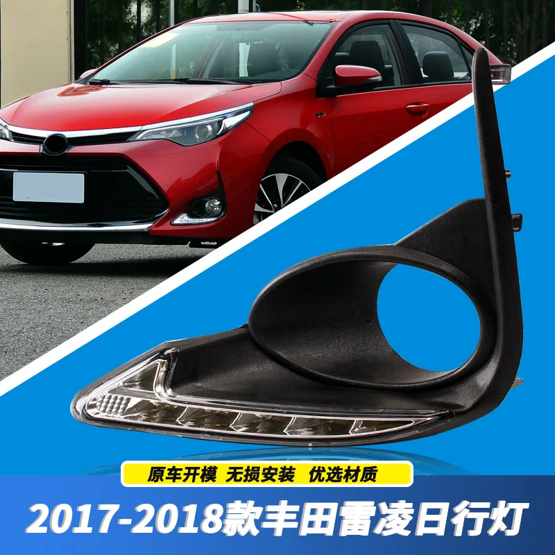 

2Pcs For Toyota Corolla L LE XLE US 2017 2018 US Dynamic Yellow Turn Signal 12V Car DRL Lamp LED Daytime Running Light Fog Lamp