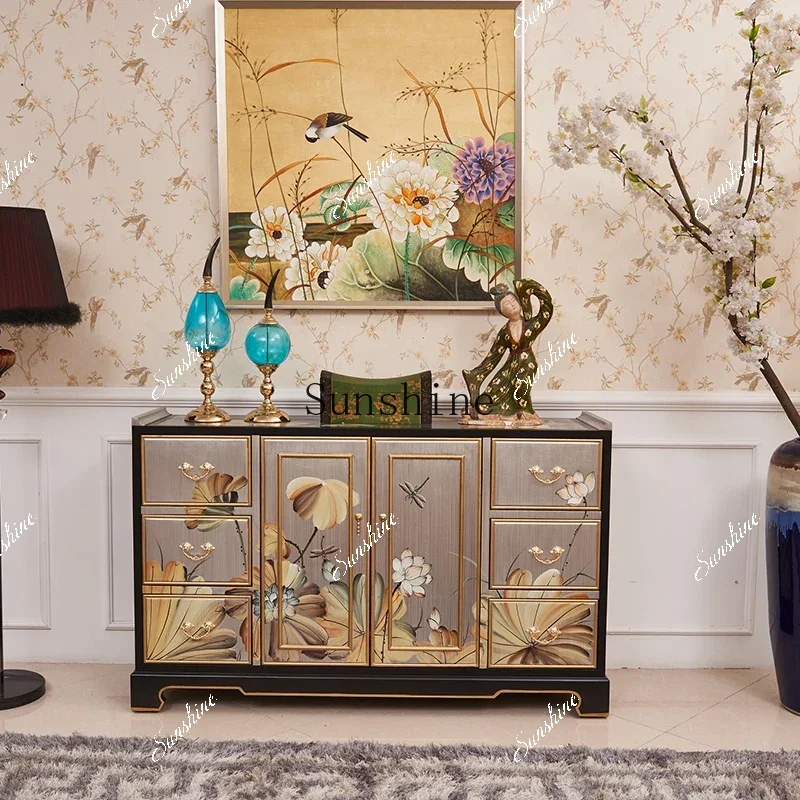 

Modern new Chinese art decoration living room entrance foyer partition cabinet