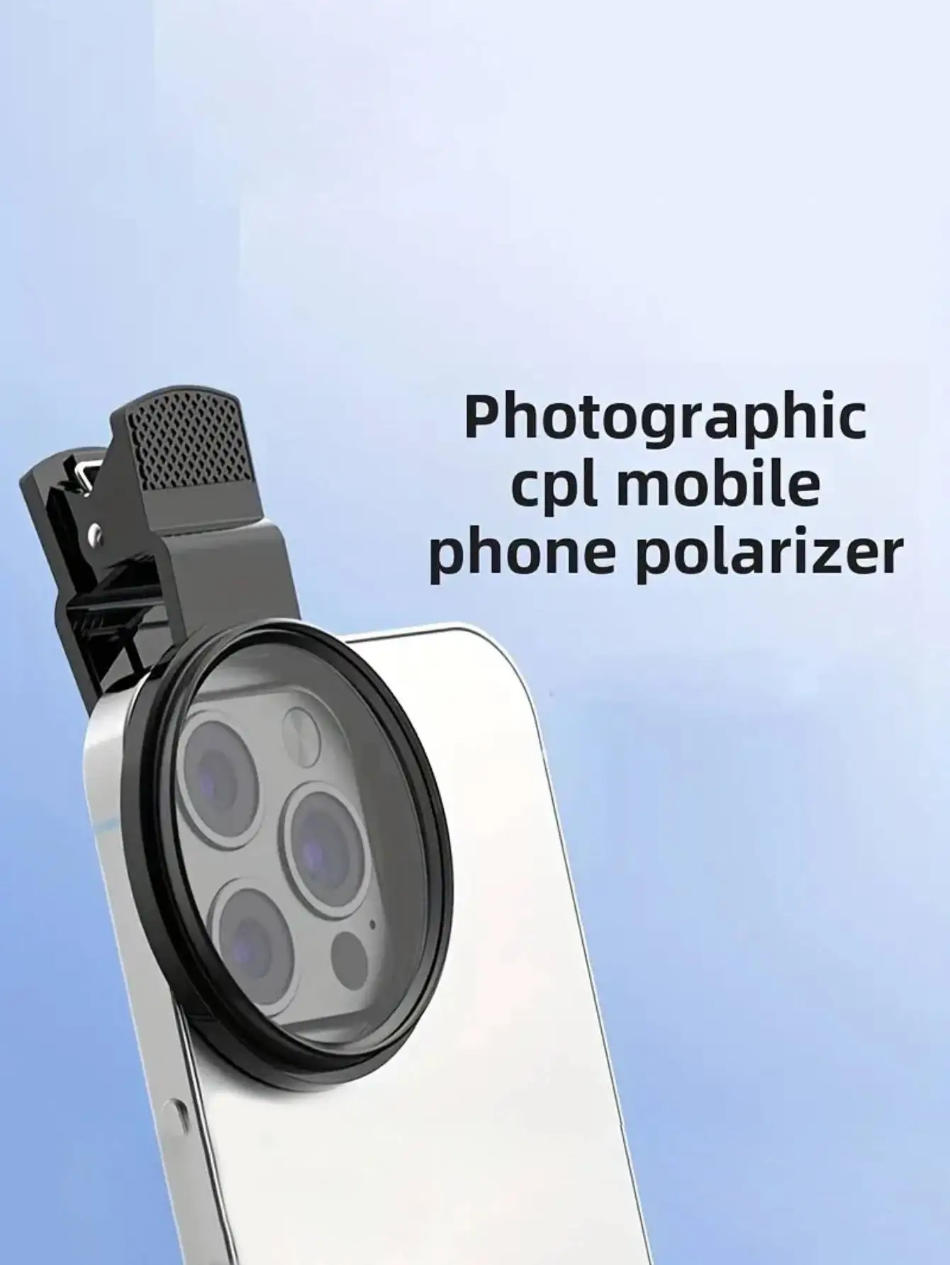

52mm Clip-On Ultra-Thin Polarizing Filter Enhances color saturation and reduces glare Removable smartphone camera accessory