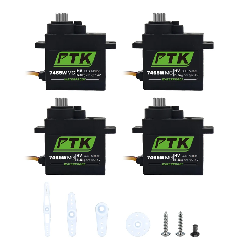 PTK 7465W MG 9g Digital-Servo mit Metallgetriebe, wasserdicht, HV, 5 kg, für RC-Flugzeuge, Helikopter, Roboter, 180° ° 1/8 Servo