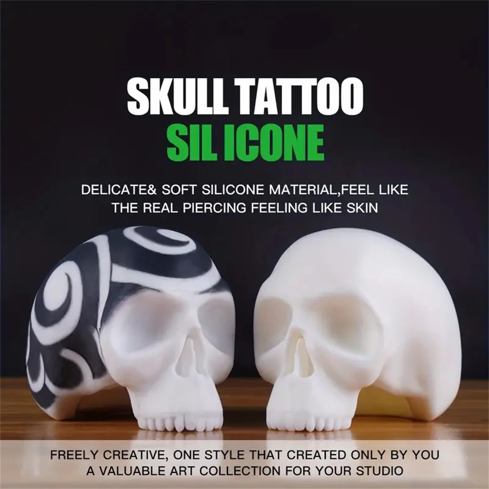 Teschio per tatuaggio realistico in silicone da 1 pezzo - Ideale per artisti e principianti - Forniture per tatuaggi per trucco permanente con design masterful Body Art