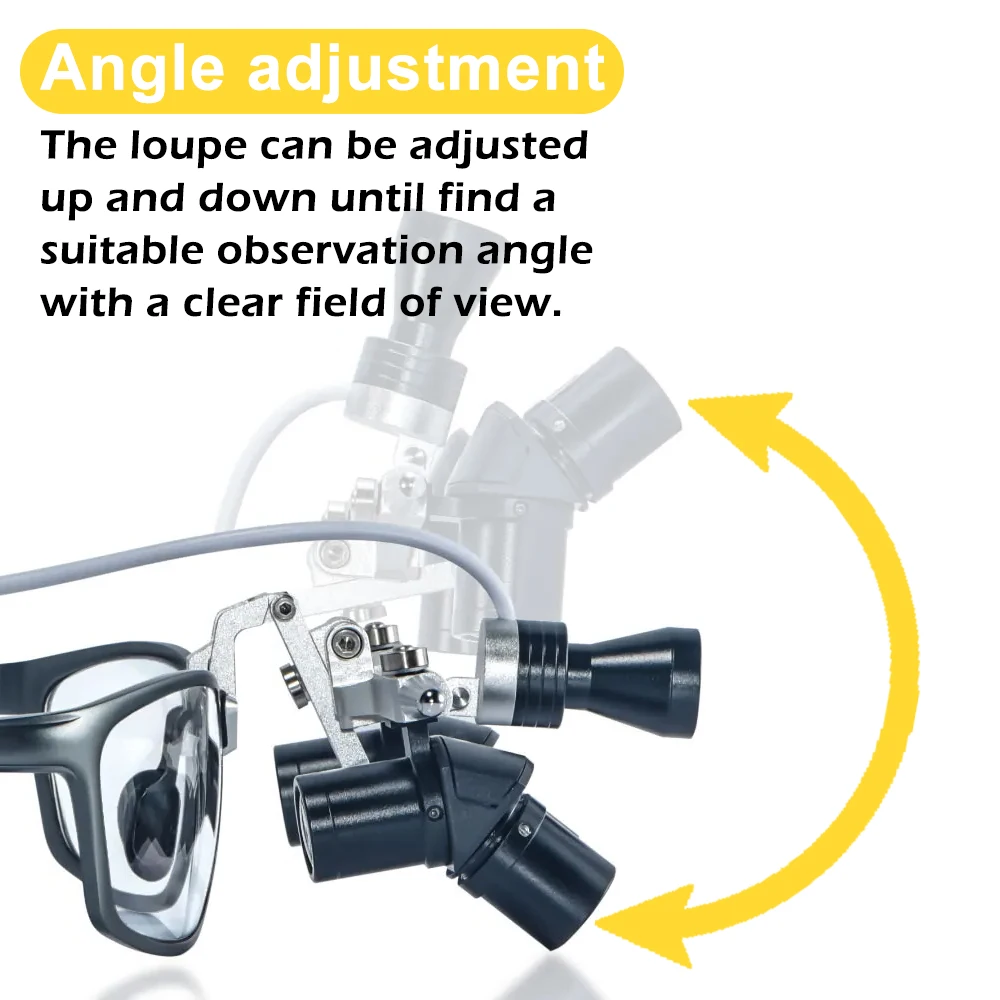 Dental Ergo Loupes 48°Optical Corner Structure 4X/6X Magnifying Glass with 5W LED Light Surgery Lens EU/US Plug