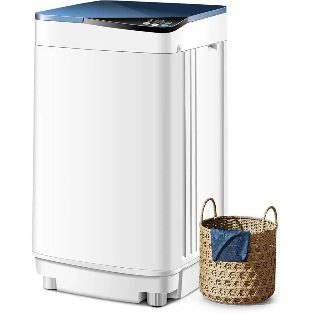 Compact 7.7lbs Laundry Washer & Spin Dryer Combo with 6 Programs, Built-in Light, Ideal for Camping, RVs, Dorms - Blue