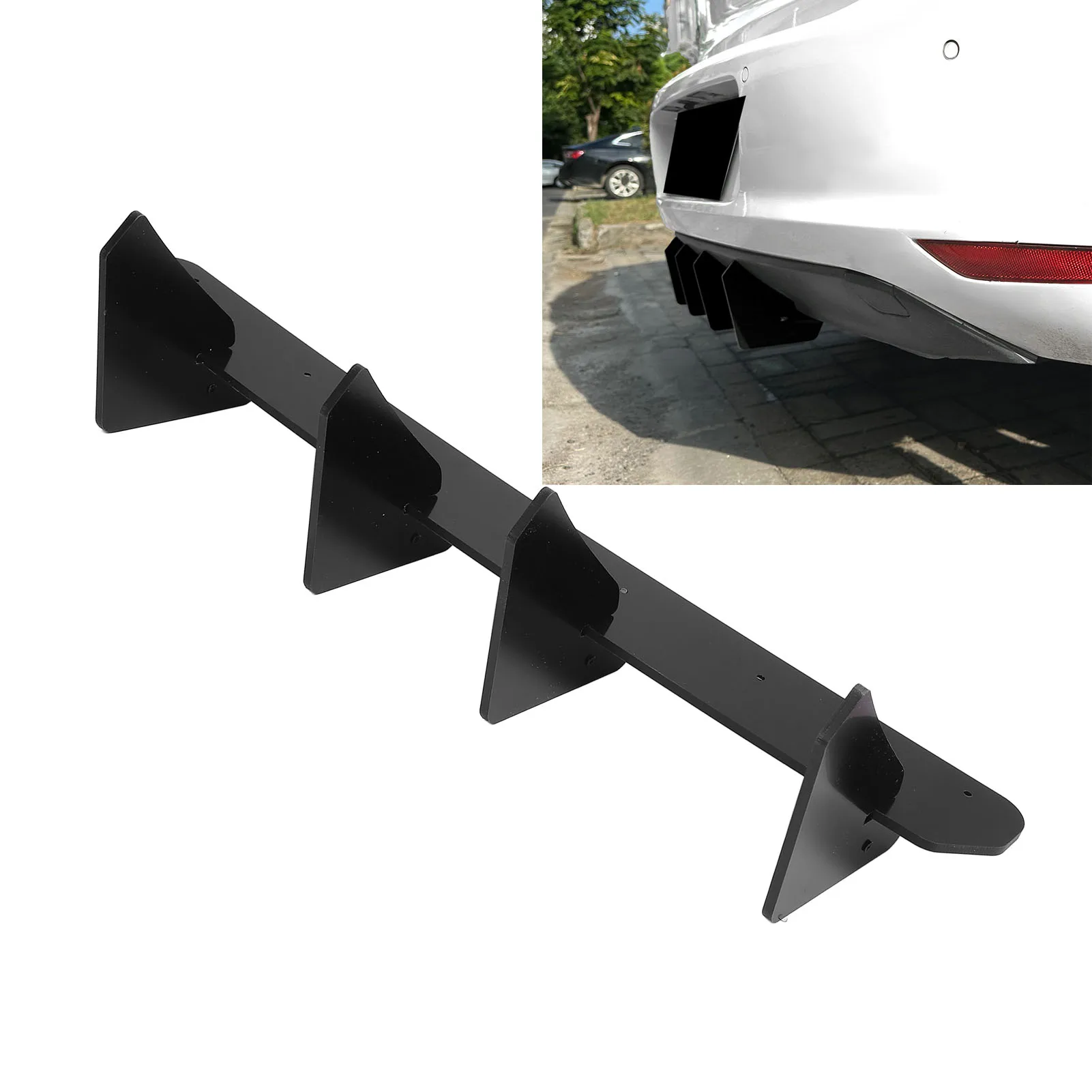 

Rear Bumper Lip Spoiler Body Kit Rear Bumper Lip Diffuser Rugged Construction Enhanced Aerodynamics for MK6 Standard 2009-2012