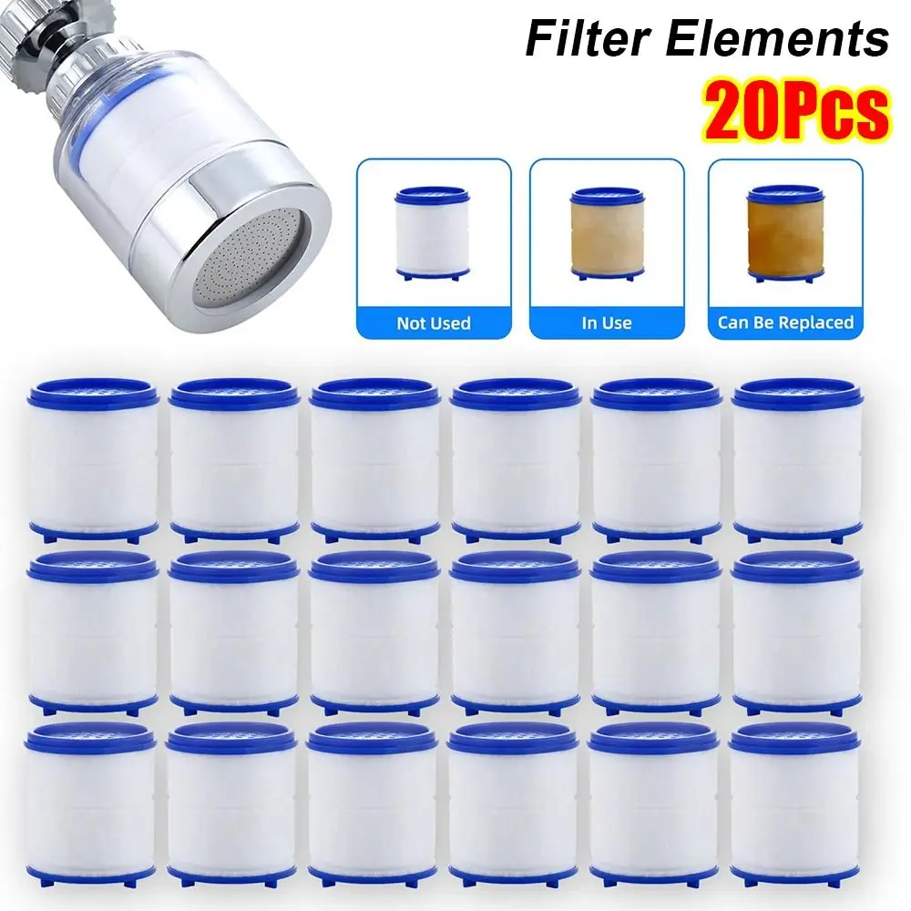 

20Pcs New Bubbler Filter Element Shower Head PP Cotton Faucet Filter Cartridges Pressurized Tap Filtration Purifier for Kitchen