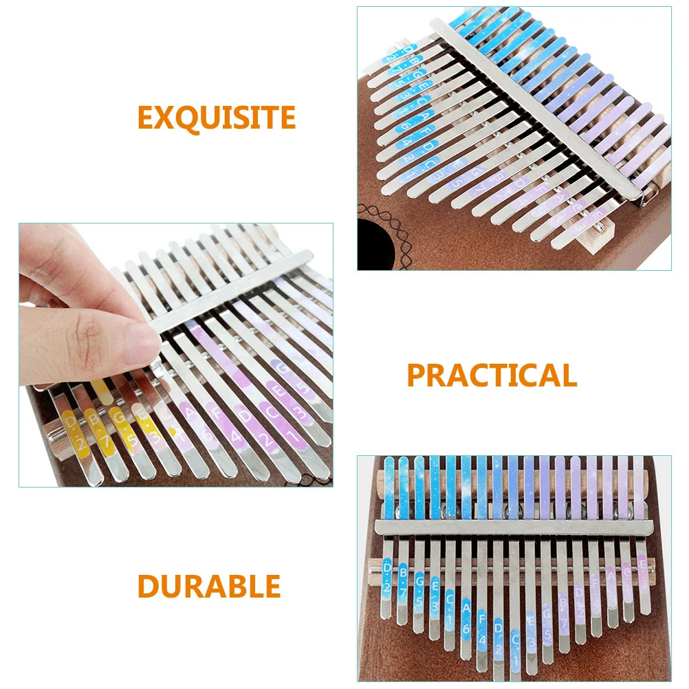 

4pcs Thumbs Introductory Decal Learning Accessory Scale Sticker For Beginner Kalimba Notes Keyboard Decals Decorative Thumb