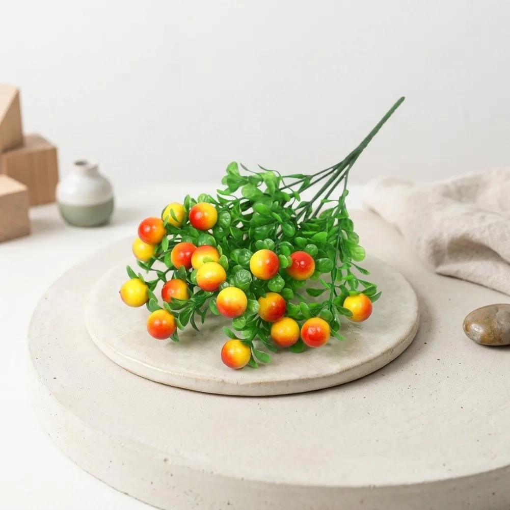 6 Branch Fake Fruit Fortune Fruit Plant Fade Resistant Material No Maintenance Required Vibrant Faux Fruit Decor